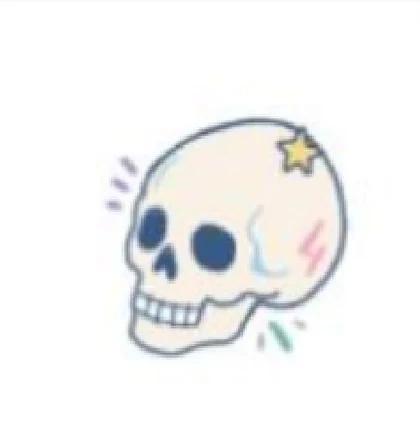 頭蓋骨のイラストのシール